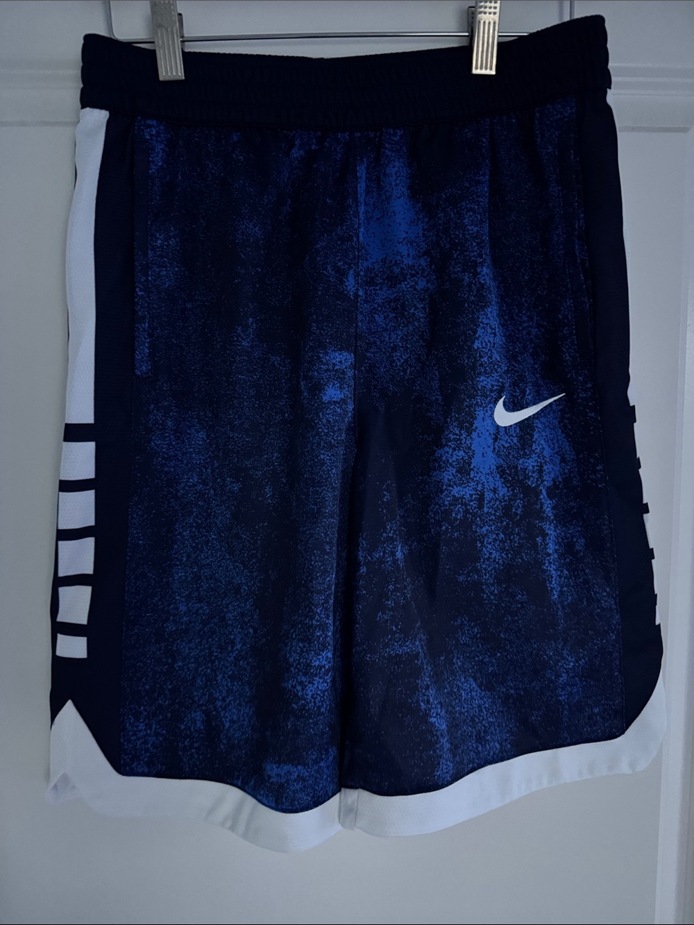 NWOT Kids Nike Jordan Regular Fit Blue Spatter Elite Drawstring Shorts XL